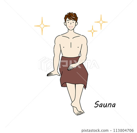 熱愛桑拿的清爽男士,在桑拿中淨化身心。 熱愛桑拿的清爽男士,在桑拿中淨化身心。 113804706