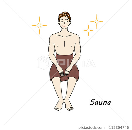 熱愛桑拿的清爽男士,在桑拿中淨化身心。 熱愛桑拿的清爽男士,在桑拿中淨化身心。 113804746