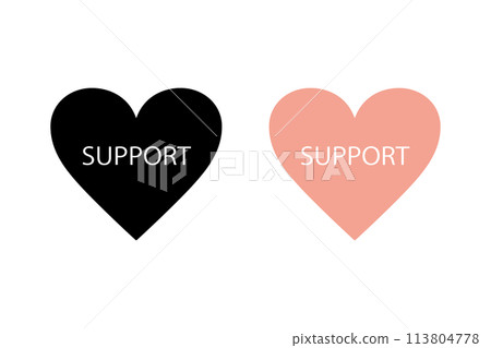 Heart and support lettering - Stock Illustration [113804778] - PIXTA