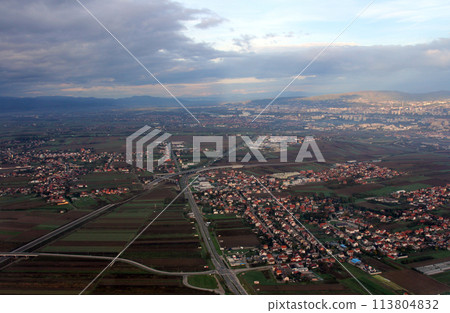 Aerial view of Zagreb, the capital of Croatia 113804832