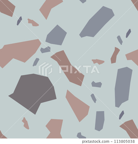 Terrazzo imitation seamless pattern. Realistic marble texture with stone fragments Terrazzo imitation seamless pattern. Realistic marble texture with stone fragments 113805038