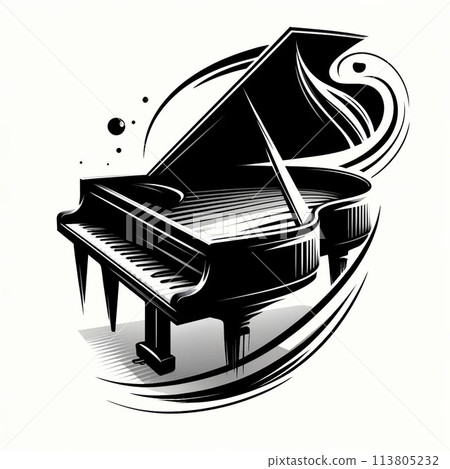 Grand piano illustration 2 113805232