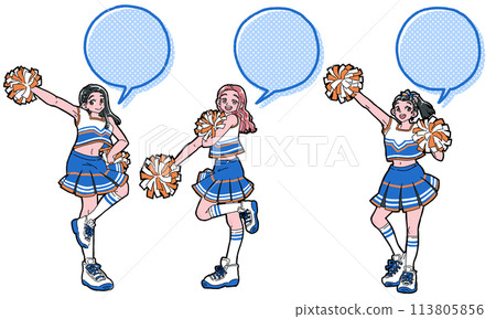 微笑著擺姿勢的啦啦隊語音氣泡組 微笑著擺姿勢的啦啦隊語音氣泡組 113805856