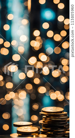 An abstract composition featuring financial technology elements with soft-focused bokeh and selective elements An abstract composition featuring financial technology elements with soft-focused bokeh and selective elements 113805960