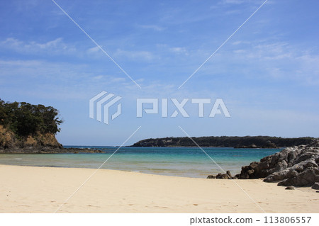 March 22, 2024: Tsushima Island Travel Miuda Beach, Tsushima Island, Nagasaki Prefecture, Japan 113806557
