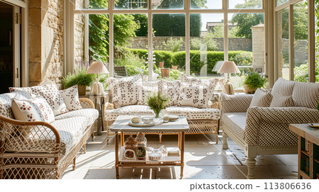 Cottage conservatory room decor, interior design and house improvement, garden furniture with sofa and home decor, English country house Cottage conservatory room decor, interior design and house improvement, garden furniture with sofa and home decor, English country house 113806636