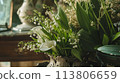 Spring flowers in vintage vase, beautiful floral arrangement, home decor, wedding and florist design 113806659