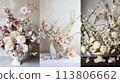 Spring flowers in vintage vase, beautiful floral arrangement, home decor, wedding and florist design 113806662