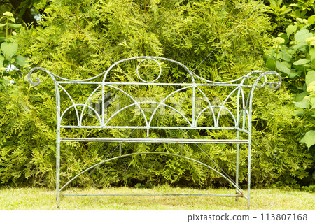 Old fashioned thick vintage bench 113807168