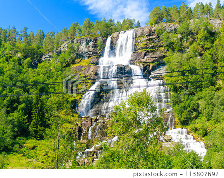 Tvindefossen waterfall near Voss, Norway Tvindefossen waterfall near Voss, Norway 113807692