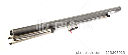 Old slide screen, folded and on white 113807923