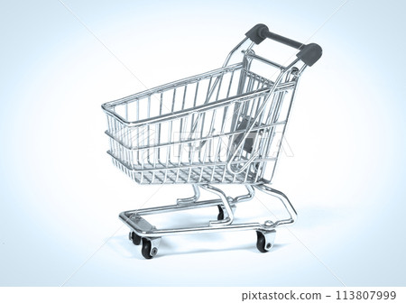 Small shopping cart isolated on solid background 113807999