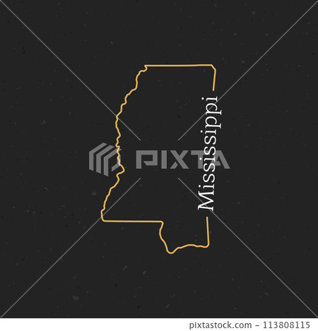 Mississippi map in thin line style. Mississippi infographic map icon. Mississippi state. Vector illustration linear modern concept 113808115