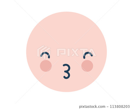 Pink happy kiss Love Emoji Icon. Object Symbol flat Vector Art. Cartoon element for web design, poster, greeting card, valentines Day, wedding Pink happy kiss Love Emoji Icon. Object Symbol flat Vector Art. Cartoon element for web design, poster, greeting card, valentines Day, wedding 113808203