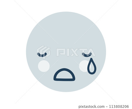 Blue crying round Emoji Icon. Object Symbol flat Vector Art. Cartoon element for web design, poster, greeting card Blue crying round Emoji Icon. Object Symbol flat Vector Art. Cartoon element for web design, poster, greeting card 113808206