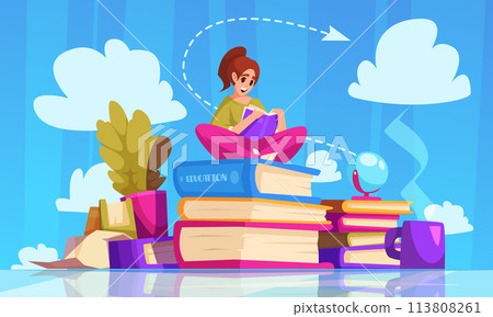 Flat education background 113808261