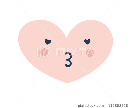 Pink happy kiss loved heart Love Emoji Icon. Object Symbol flat Vector Art. Cartoon element for web design, poster, greeting card, valentines Day, wedding Pink happy kiss loved heart Love Emoji Icon. Object Symbol flat Vector Art. Cartoon element for web design, poster, greeting card, valentines Day, wedding 113808328