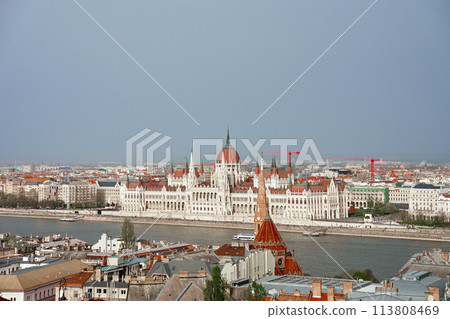 Budapest Cityscape Along the Danube River 113808469