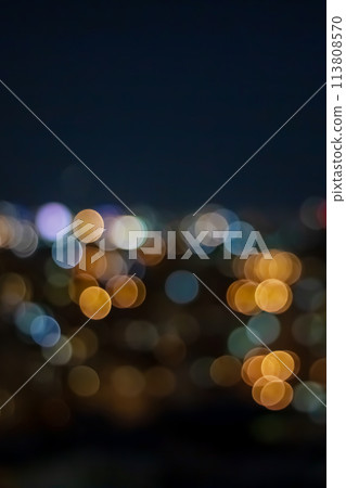 Bright red and yellow lights, blurred background 113808570