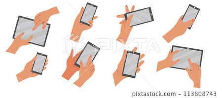 Set of hand gestures in hand drawn style 113808743