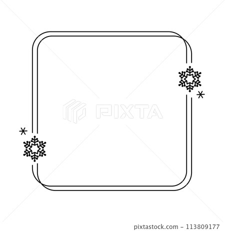 Trendy christmas winter linear square frame with snowflake, Modern minimalist aesthetic line elements, geometric forms. Vector sparkle for social media or poster design, simple decorative boho style Trendy christmas winter linear square frame with snowflake, Modern minimalist aesthetic line elements, geometric forms. Vector sparkle for social media or poster design, simple decorative boho style 113809177