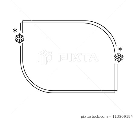 Trendy christmas winter linear frame with snowflake, Modern minimalist aesthetic line elements, geometric forms. Vector sparkle for social media or poster design, simple decorative boho style border Trendy christmas winter linear frame with snowflake, Modern minimalist aesthetic line elements, geometric forms. Vector sparkle for social media or poster design, simple decorative boho style border 113809194