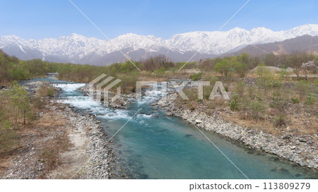 從松川大橋眺望北阿爾卑斯山 從松川大橋眺望北阿爾卑斯山 113809279