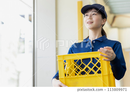 Woman carrying baggage Woman carrying baggage 113809971