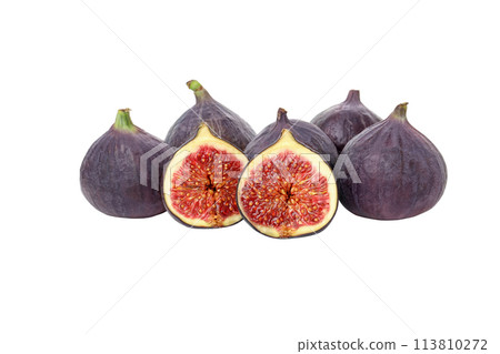 PNG,Fresh ripe figs, isolated on white background 113810272