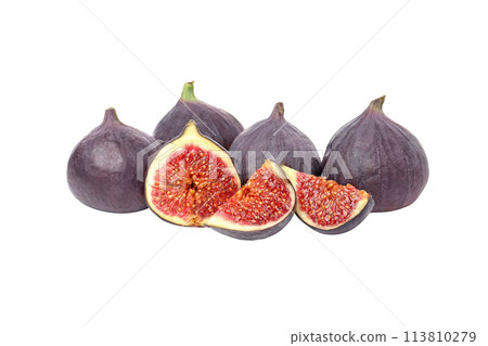 PNG,Fresh ripe figs, isolated on white background 113810279