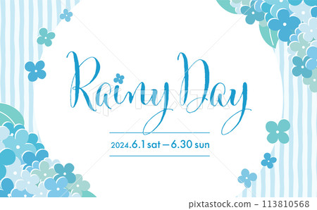 A stylish and modern background frame with copy space for the rainy season hydrangea, easy to use for titles 113810568