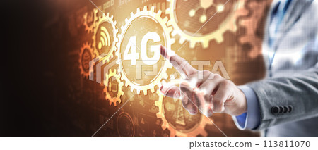 4G network wireless systems concept. Telecommunications Technology background 4G network wireless systems concept. Telecommunications Technology background 113811070