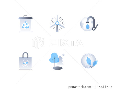 Eco-friendly attitude - flat design style icons set 113811687