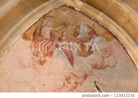 Coronation of th Virgin Mary, old Gothic church in Carthusian monastery in Pleterje, Slovenia Coronation of th Virgin Mary, old Gothic church in Carthusian monastery in Pleterje, Slovenia 113812138