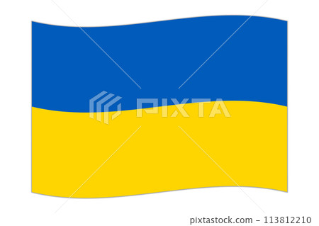 Waving flag of the country Ukraine. Vector illustration. Waving flag of the country Ukraine. Vector illustration. 113812210