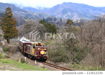渡良瀨溪谷鐵道“以山為背景行駛的渡良瀨溪谷電車” 113812230