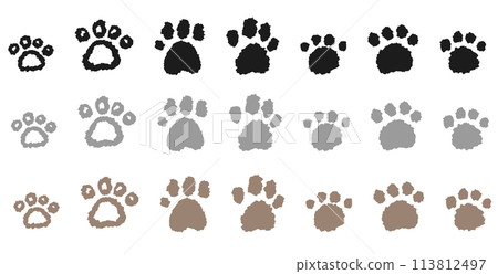 模擬風格手繪爪子插圖集 113812497