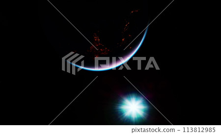 Earth at night with city lights. Elements of this image furnished by NASA Earth at night with city lights. Elements of this image furnished by NASA 113812985