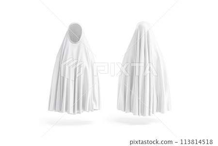 Blank white female chador mockup, front and back view 113814518