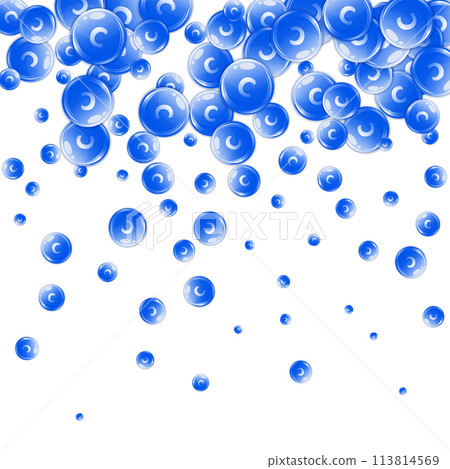 Vitamin C round capsules scattered randomly. Vitamin C round capsules scattered randomly. 113814569