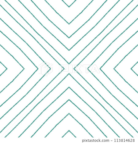 Tiled watercolor pattern. Turquoise symmetrical 113814628
