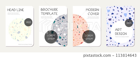 Brochure cover design. Terrazzo abstract Brochure cover design. Terrazzo abstract 113814643