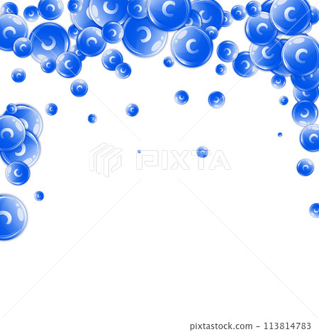 Vitamin C round capsules scattered randomly. Vitamin C round capsules scattered randomly. 113814783