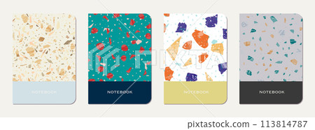 School diary cover design. Terrazzo abstract 113814787