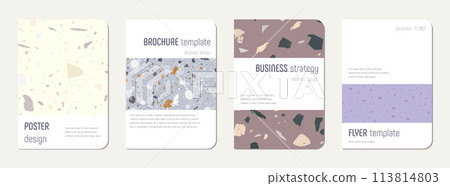 Brochure cover design. Terrazzo abstract Brochure cover design. Terrazzo abstract 113814803