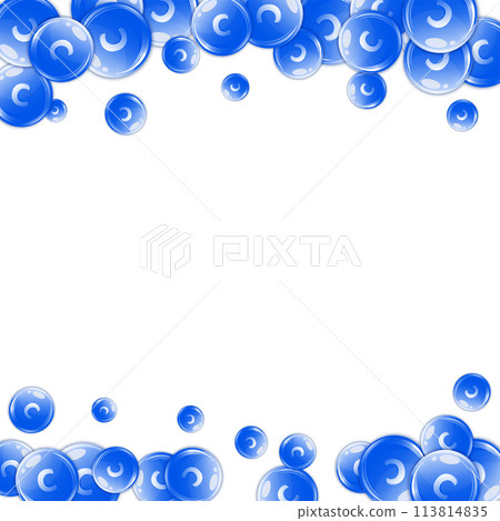 Vitamin C round capsules scattered randomly. Vitamin C round capsules scattered randomly. 113814835