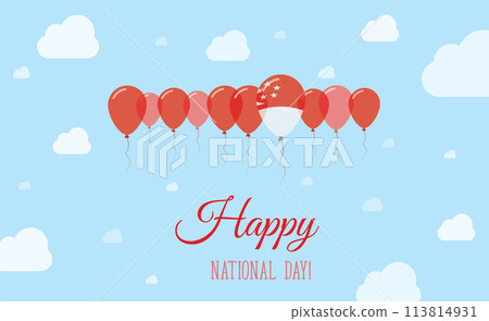 Singapore Independence Day Sparkling Patriotic 113814931