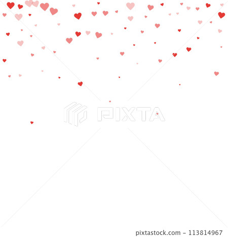 Red hearts scattered on white background. Red hearts scattered on white background. 113814967
