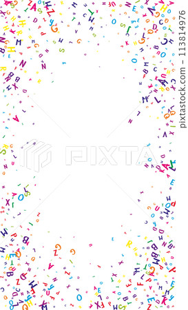 Falling letters of English language. Colorful Falling letters of English language. Colorful 113814976
