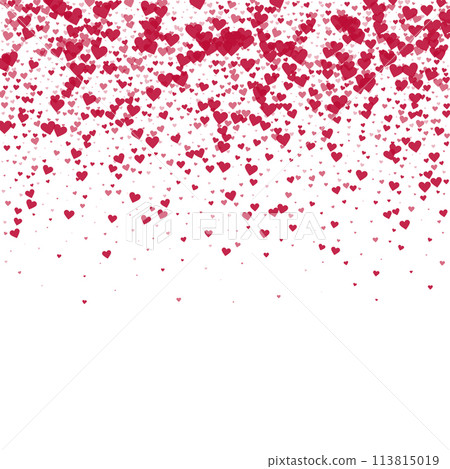Red hearts scattered on white background. Red hearts scattered on white background. 113815019